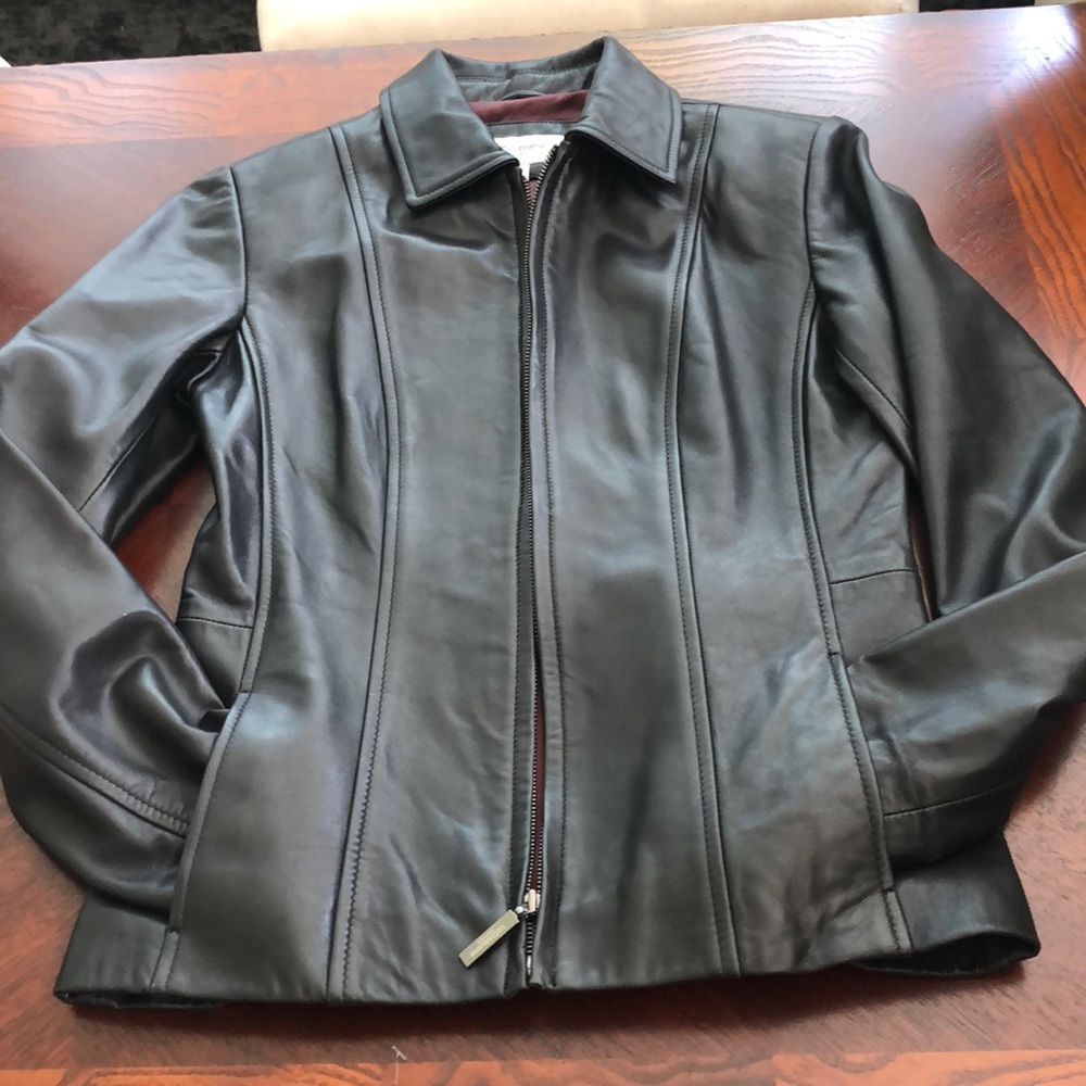 Black leather jacket